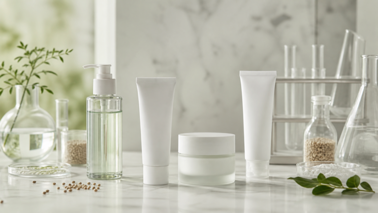 Unbranded azelaic acid skincare routine with cleanser moisturizer and sunscreen