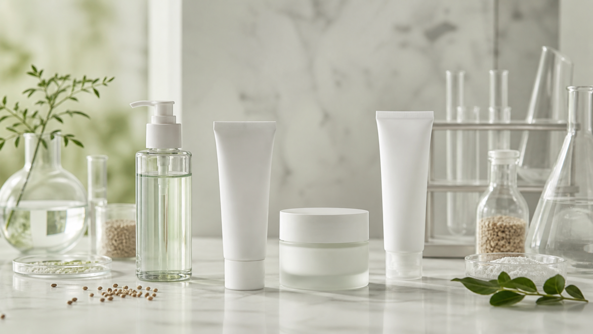 Unbranded azelaic acid skincare routine with cleanser moisturizer and sunscreen