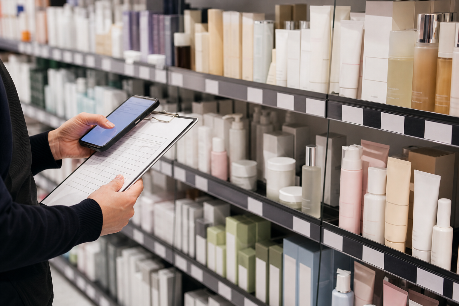 K-beauty retail shelf audit in North Texas
